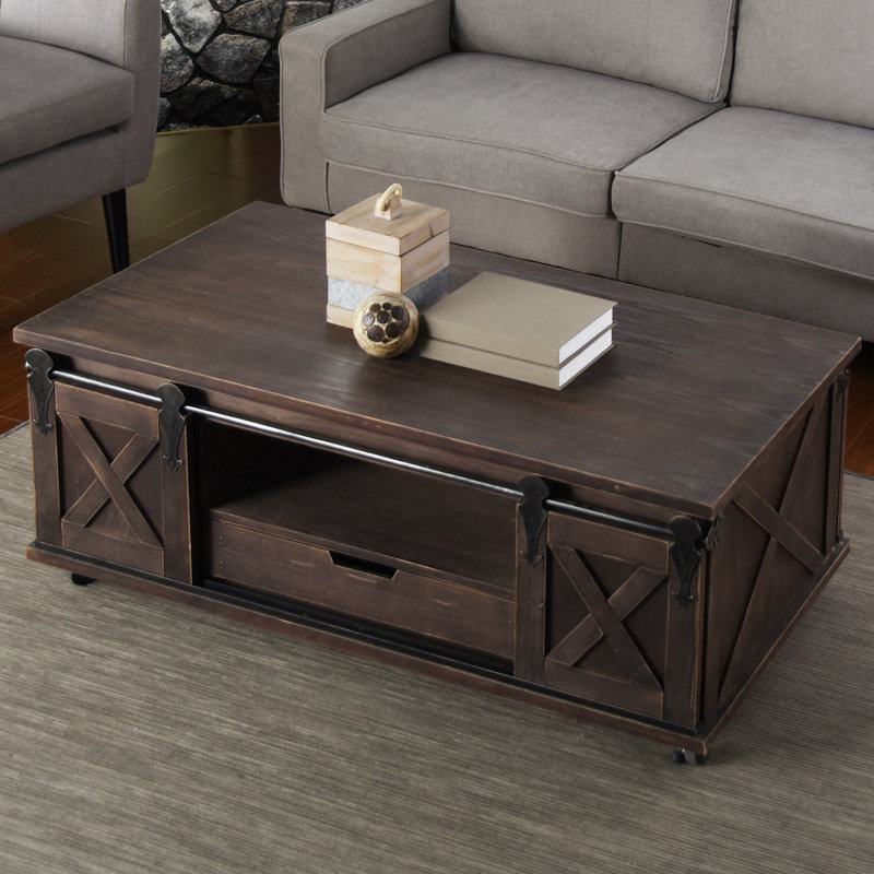 Gracie Oaks Magnus Wheel Coffee Table with Storage & Reviews Wayfair